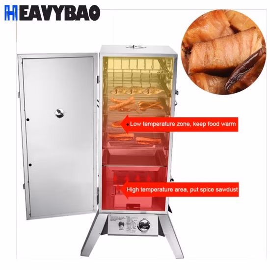 Heavybao Commercial Gas Meat Smoker Stainless Steel Fish Smoker Sausage Smoker Oven for Outdoor